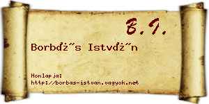 Borbás István névjegykártya