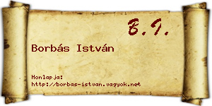 Borbás István névjegykártya